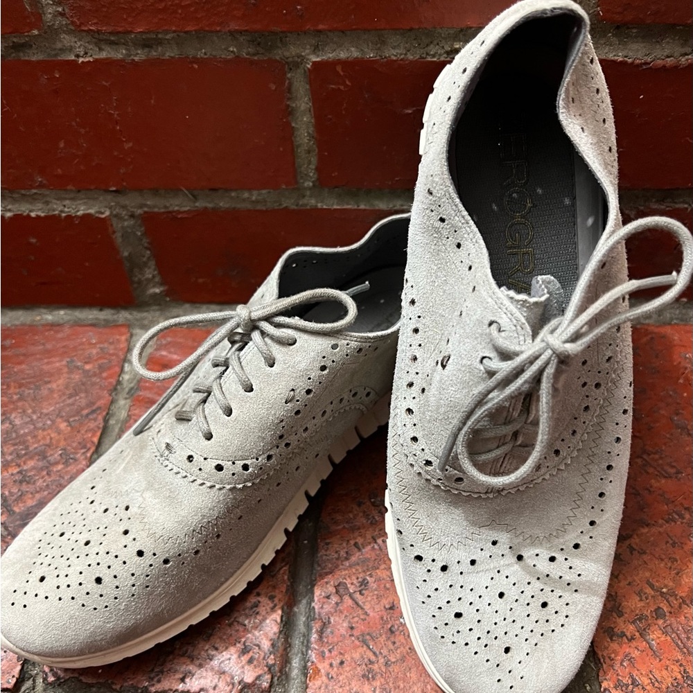 Cole Haan Light Gray Suede Women's Loafers